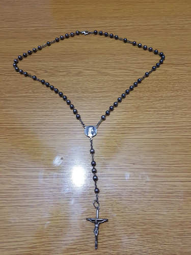 Rosario De Plata 900 Antiguo Pesa 32 Gramos Largo 44 Cm 0