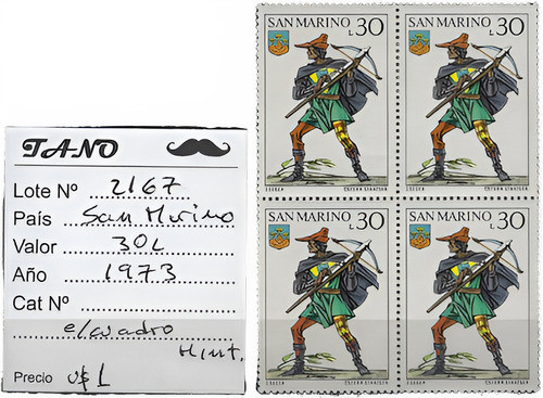 Lote2167 San Marino 30 Liras Año 1973 Cuadro Mint 0