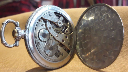Antiguo Reloj De Bolsillo Condal Plateado Funcionando 1
