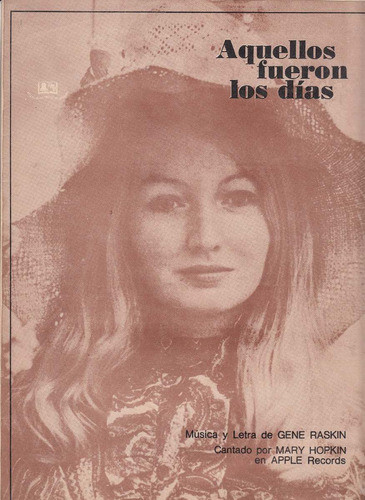 1968 Musica Pop Inglesa Mary Hopkin Partitura Argentina 0