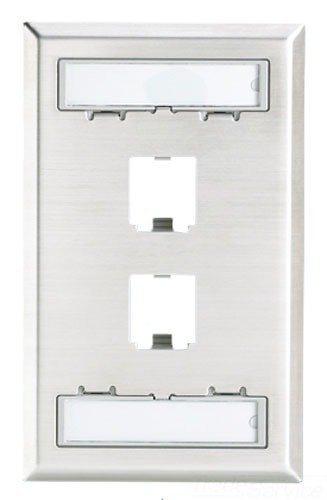 Graybar Panduit Cfpl2sy 1 Gang 2 Port Faceplate 304 Stainl 0