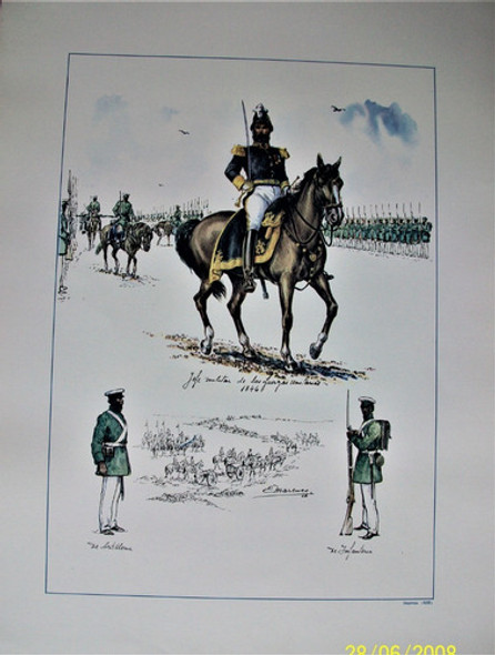 Marenco Lámina 34 X 46 Uniformes Jefe Fuerzas Unitarias 1846 0 Marenco Lámina 34 X 46 Uniformes Jefe Fuerzas Unitarias 1846 0