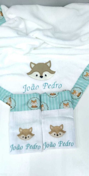 Kit Enxoval 1 Manta 4 Paninhos 2 Fralda  Personalizado 0