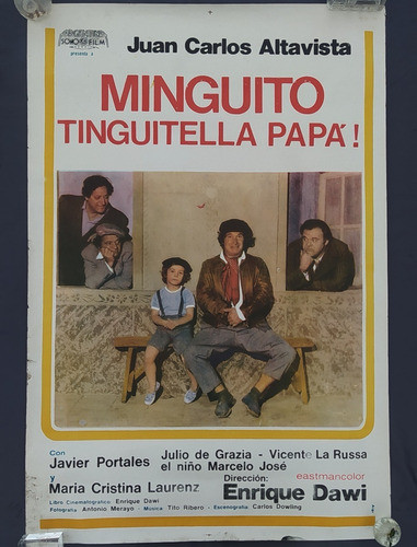 Afiche Cine Antiguo Minguito Tinguitella Papá! Altavista 0