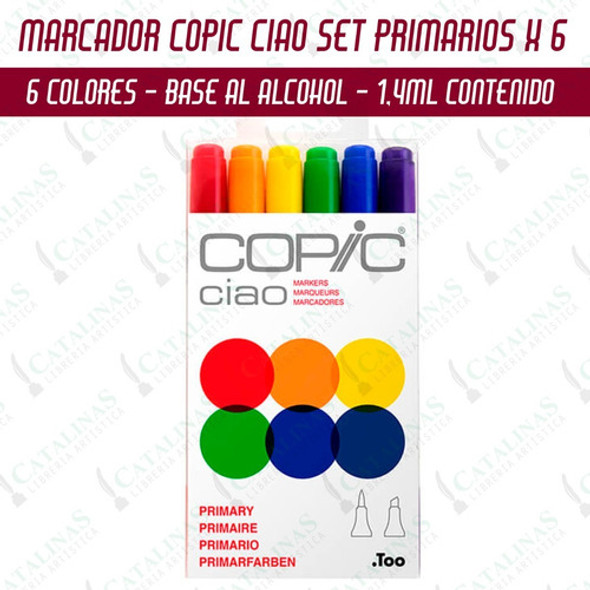 Marcadores Copic Ciao Primarios Set X6 Colores Microcentro 0