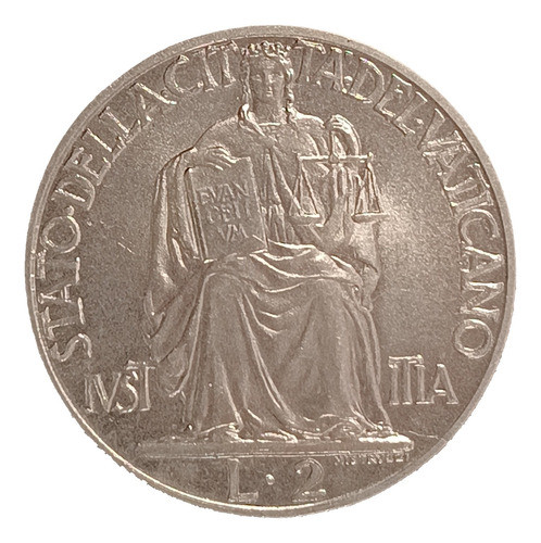 Vaticano 2 Liras 1942 Sin Circular Km 36 La Justicia 0