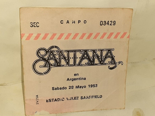 Entrada Carlos Santana Vélez Sarsfield 1993 0