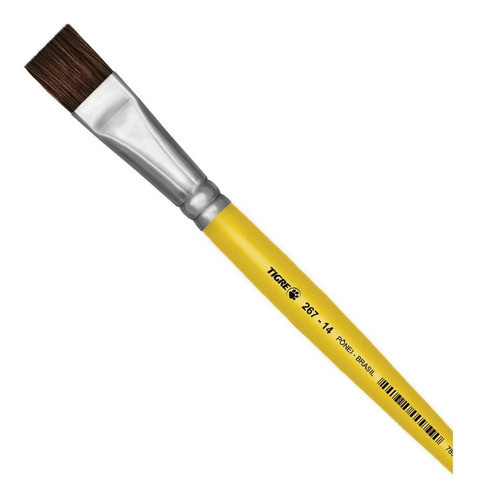 Pincel Escolar Chato 267 N.14 Amarelo 12 Und 0