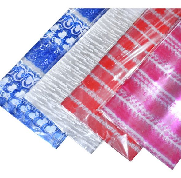 Papel Celofan Estampado Fucsia Pack X5 - Goldin Papelería 0