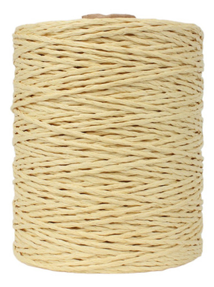 328yd Raffia Paper Yarn Roll Cordão De Fio Natural Bege 0