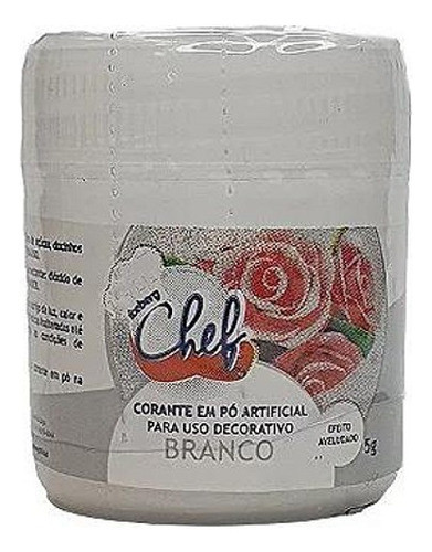 Corante Em Pó Aveludado Branco 5 G Iceberg Chef 0