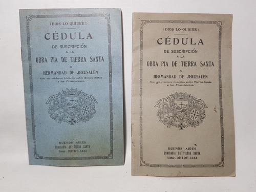 Antiguas Cédula Suscripción Obra Tierra Santa 1937 Mag 59442 0