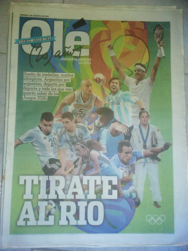 Diario Ole 5 Agosto 2016 Messi + Guia Juego Olimpicos 1