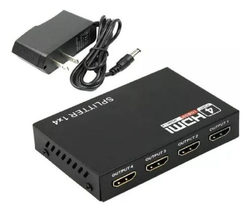 Splitter Hdmi Activo 1 X 4 1080p 4 Salidas Con Fuente 0