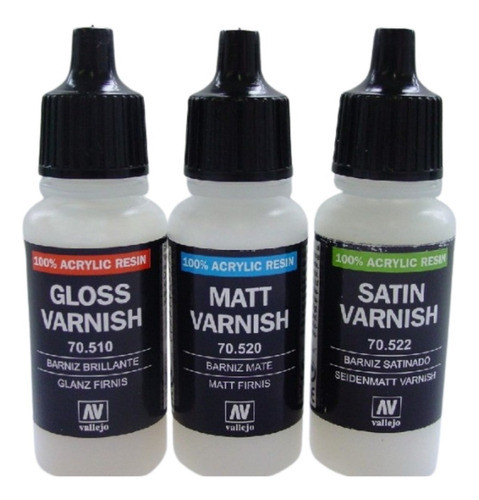 Vallejo Combo Set Barniz Mate Satinado Brillante P/ Maquetas 0