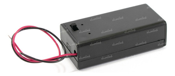 2 Porta Bateria 9v Con Tapa Switch Y Cable 15cm 0
