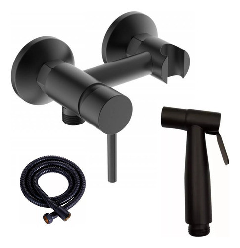 Ducha Higiénica 10cm Negro Mate Completa Klipen Acra 0