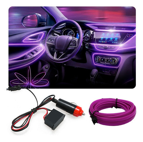 Fita Led Painel Sandero 2013 Luz Interna 5m Roxo 0