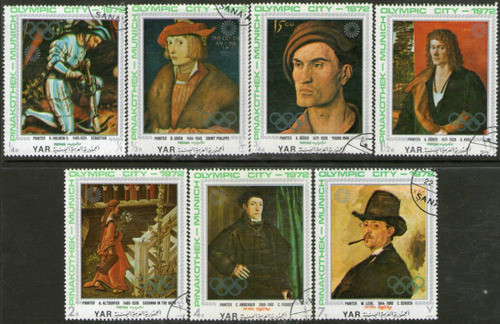 Yemen (y.a.r.) 7 Sellos Pinturas = Olimpíadas Múnich 1971 0