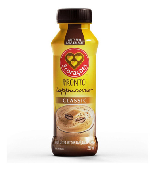 Bebida Láctea Uht 260ml Cappuccino Classic 3 Corações 0