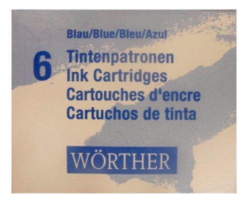 Cartucho Para Caneta Tinteiro Worther Azul Alema 0