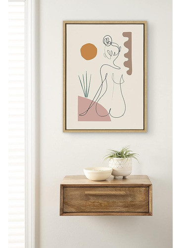 Kate Y Laurel Sylvie Sunset Framed Canvas Wall Art Por Rache 1