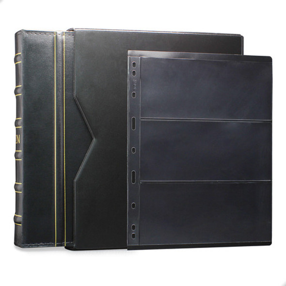 Álbum De Luxo Preto 50 Folhas Para 360 Selos 3bzn P 0