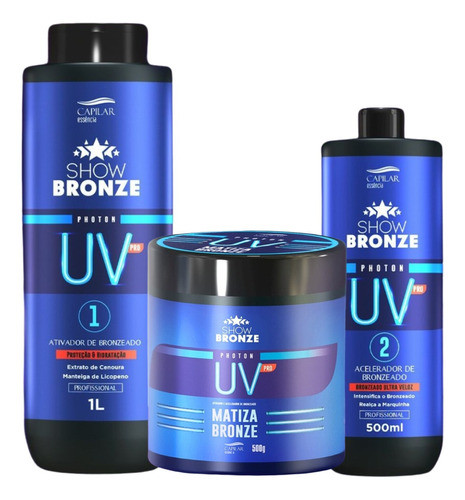 Kit Photon Uv Pro Passo 1 E 2 + Matiza Bronze Led 0