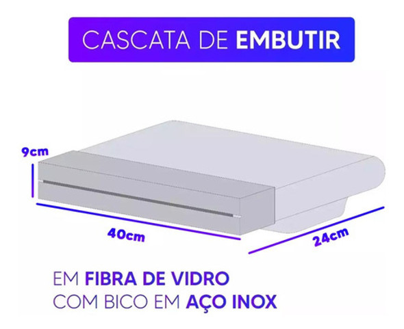 Cascata De Embutir De Fibra Bico Inox  40 Cm 1