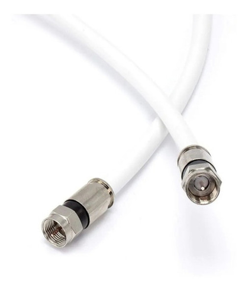 Cable Coaxil Blanco Armado C/ Conectores Prensados 5 Metros 0