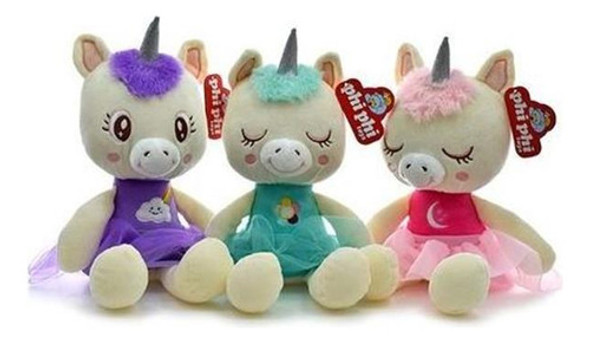 Peluche Unicornio Parado 25cm Con Vestido Niñas Nena - 1640 0
