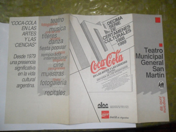Coca Cola En Las Artes Y Ciencias Teatro San Martin Programa 0