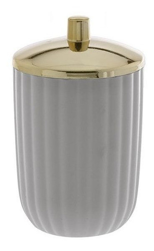 Porta Algodão Cotonete De Acrílico Redondo Creme Bagno 0