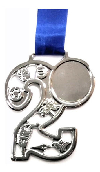 Medalha 75mm Numeral 2 Prata Pacote C/ 5 Unidades 0 Medalha 75mm Numeral 2 Prata Pacote C/ 5 Unidades 0