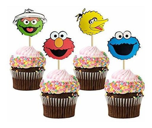 48 Piezas De Decoración Para Cupcakes Inspirada En Sesame El 0