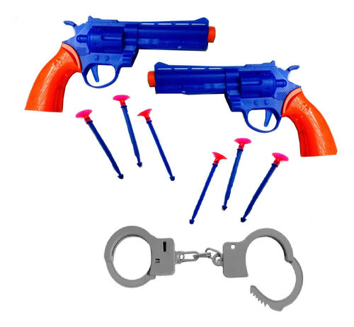 01 Algema Brinquedo Arminha Menino Herói Revolver Ventosa 0