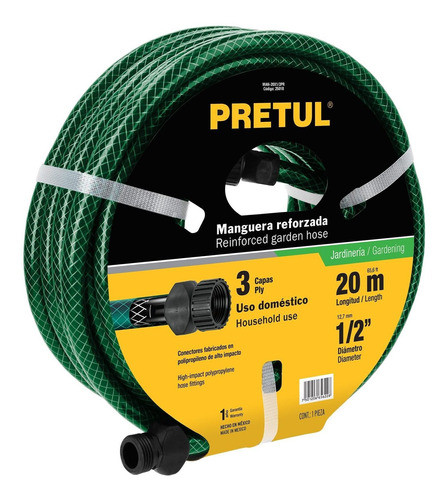 Manguera 3 Capas 1/2  C/con.plast Pretul 20x1/2pr X R.20m-yn 0