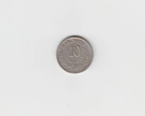 Moneda Mexico 10 Centavos 1892 Plata Muy Bueno 0