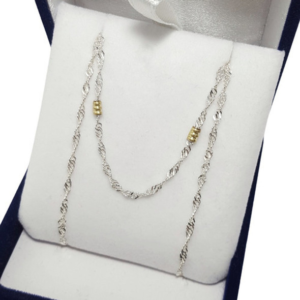 Cadena Singapur Plata 925 Con Apliques En Oro Gtia Mujer 0 Cadena Singapur Plata 925 Con Apliques En Oro Gtia Mujer 0