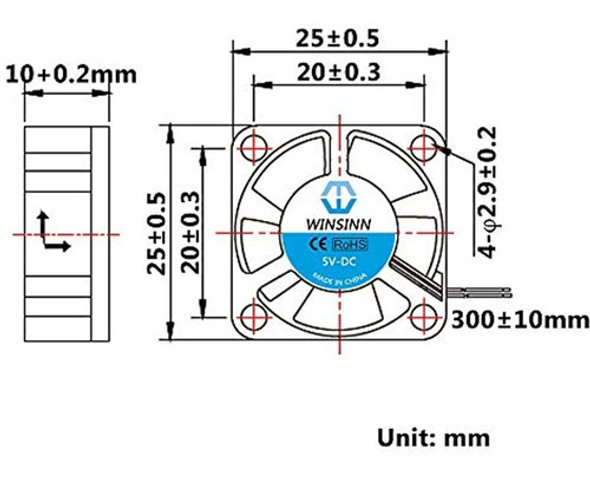 Winsinn 2510 Ventilador De Refrigeracion Sin Escobillas 5 V 1