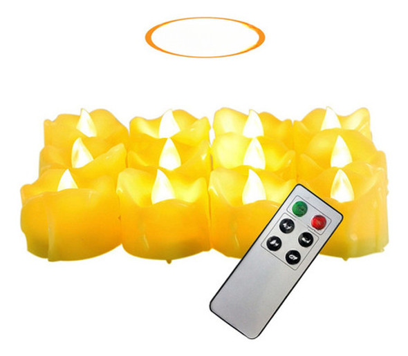 12 Pack 1,5  X1.5  Led Velas Votivas Con Goteo, Tealights Re 0