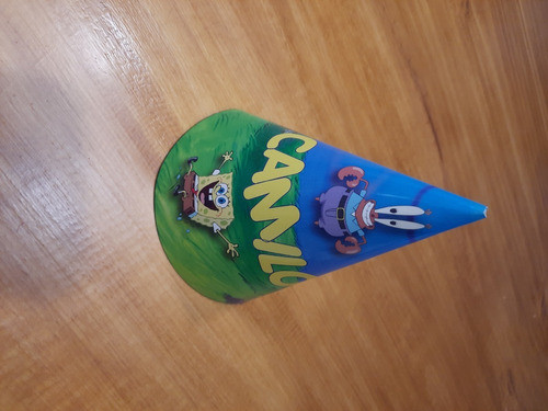 Bonete Cumpleaños Cumple Personalizado Bob Esponja X 10 0