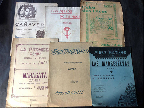 Antiguas Partituras Zamba. Lote De 6. 54252 0