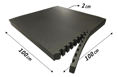 Kit 4 Tatame Eva Borracha 20mm Piso Academia 100x100x2cm 1