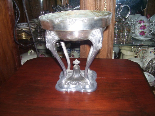 Antiguo Y Gran Centro De Mesa En Platina Sellado Apollo Usa 0