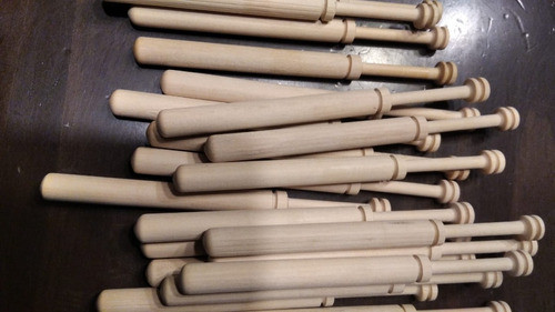 50 Bolillos En Palo Blanco Para Tejido De Encaje. 0