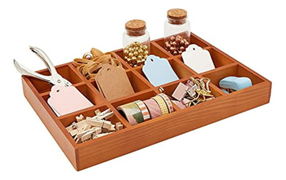 Organizador De Cajones De Madera Juvale Con 12 Compartimento 1