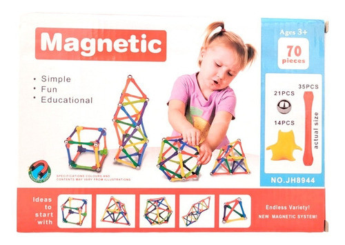Bloques Magnéticos. 70 Piezas ! . Mpuy 0