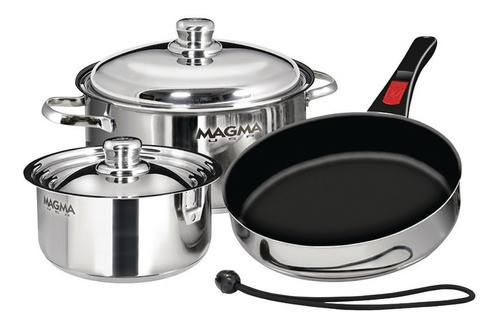 Cacerolas Magma De Acero Inox. Antiadh. Para Inducción 7pcs. 0