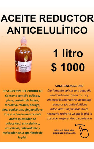 Aceite Reductor Y Anticelulítico 1